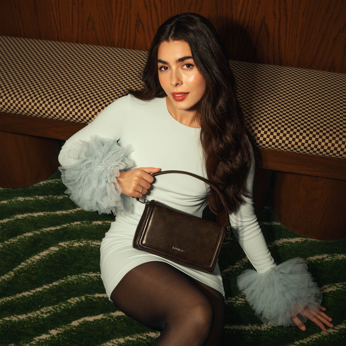 Le Alyssa - Sac à main 2-en-1 en cuir vegan espresso