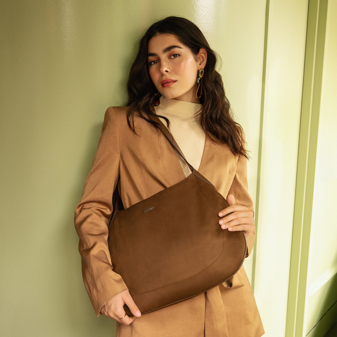 Le Blair - Sac à main en suède vegan cacao