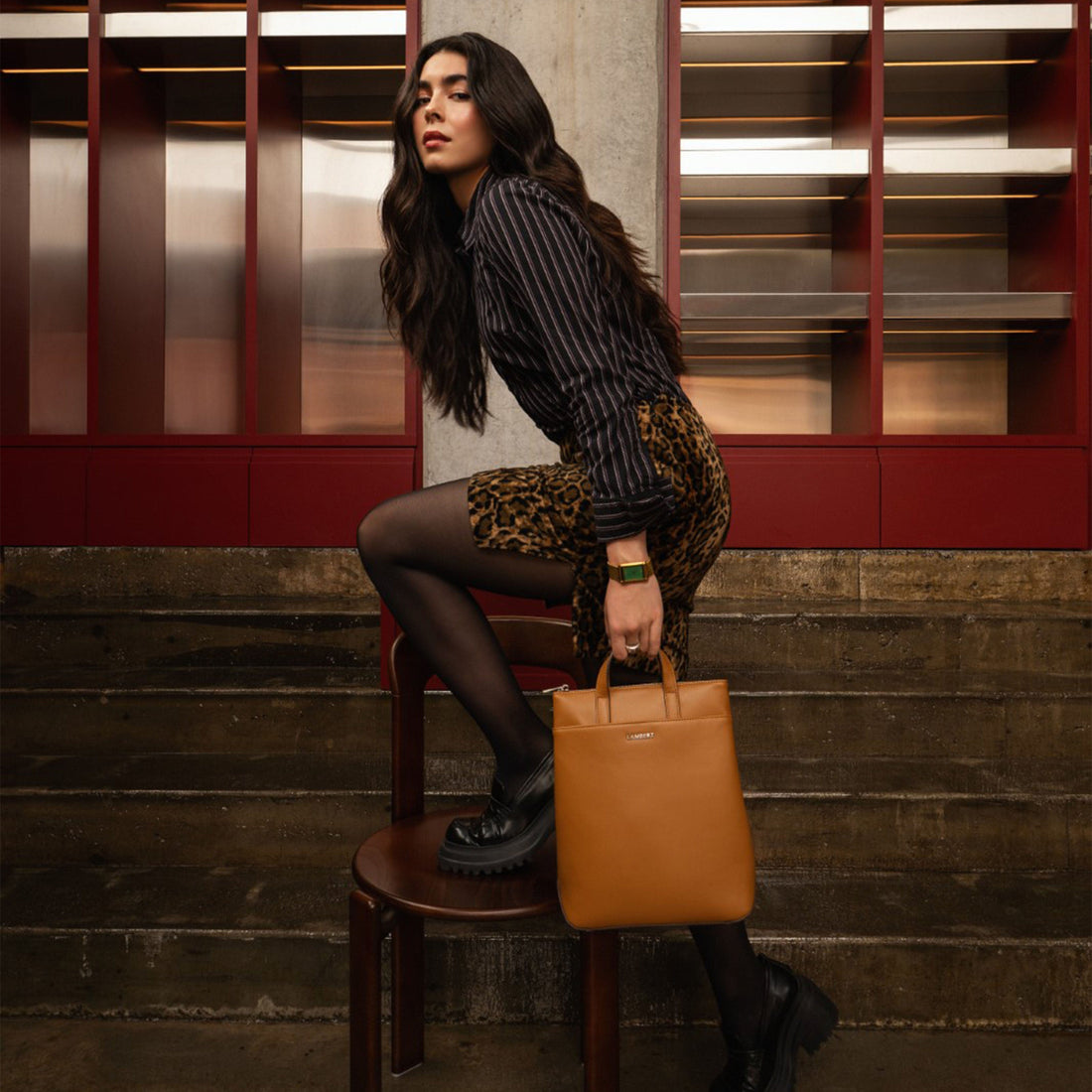 Le Millie - Sac à dos en cuir vegan sepia