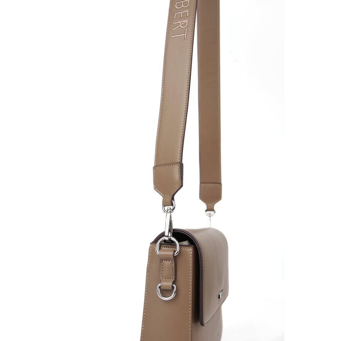 Le Amber – Sac à main 2-en-1 en cuir vegan taupe