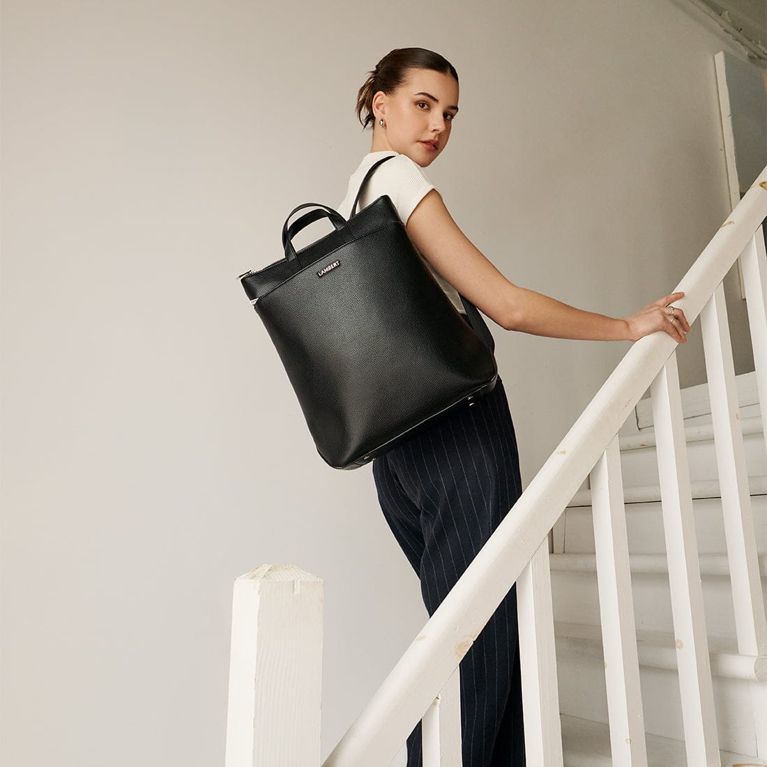 The Billie - Black Vegan Leather Backpack