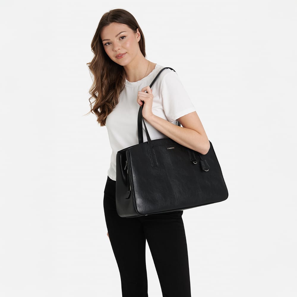 The Clothilde - Cassis Vegan Suede Work Tote Bag