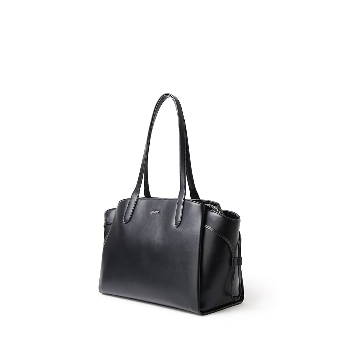 The Clothilde - Black Vegan Leather Work Tote Bag