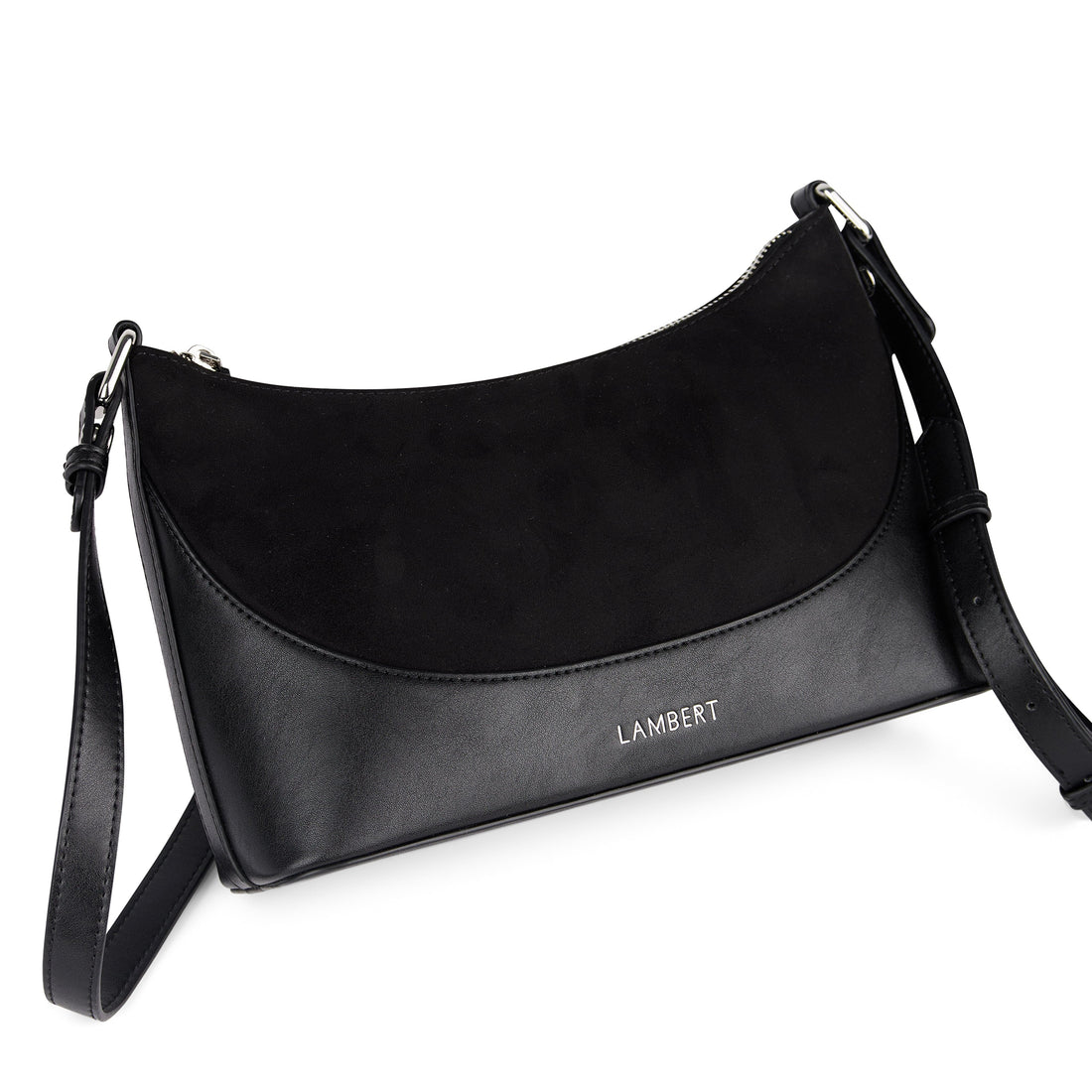 Le Clover - Sac à main 2-en-1 en suède vegan noir