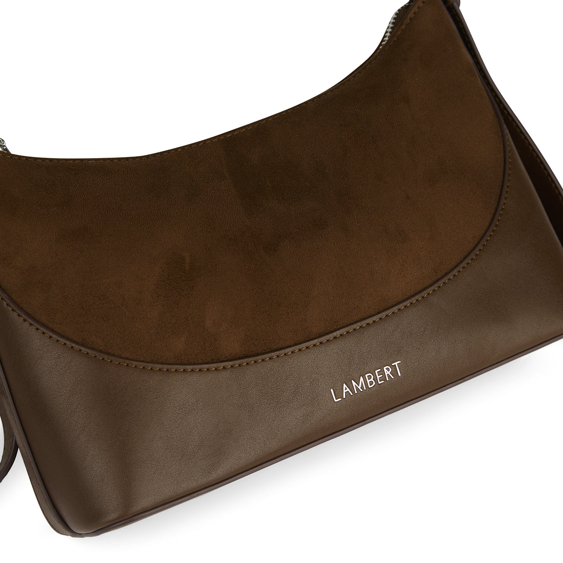 Le Clover - Sac à main 2-en-1 en suède vegan cacao