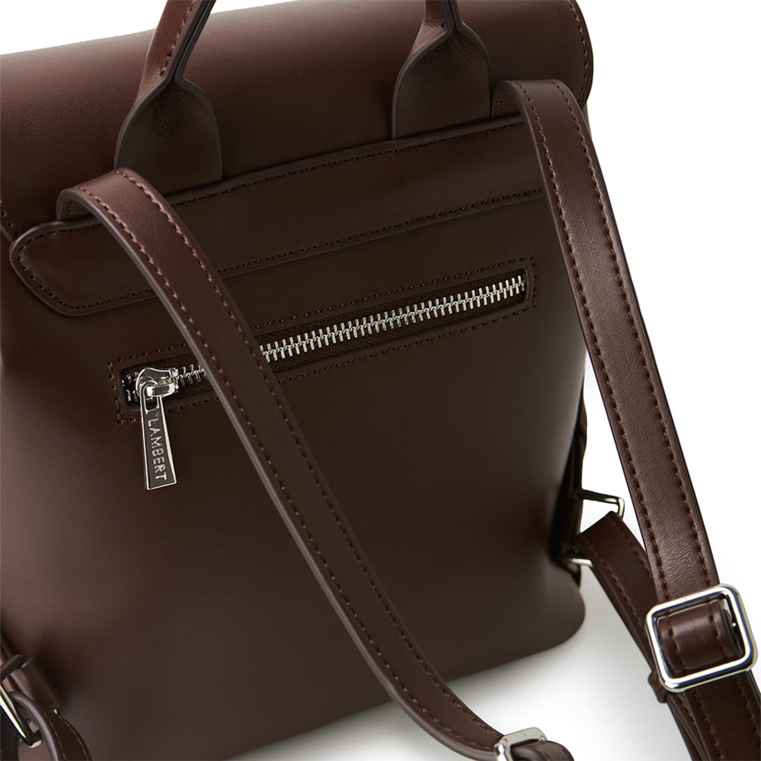 Le Cynthia – Sac à dos en suède vegan chocolate