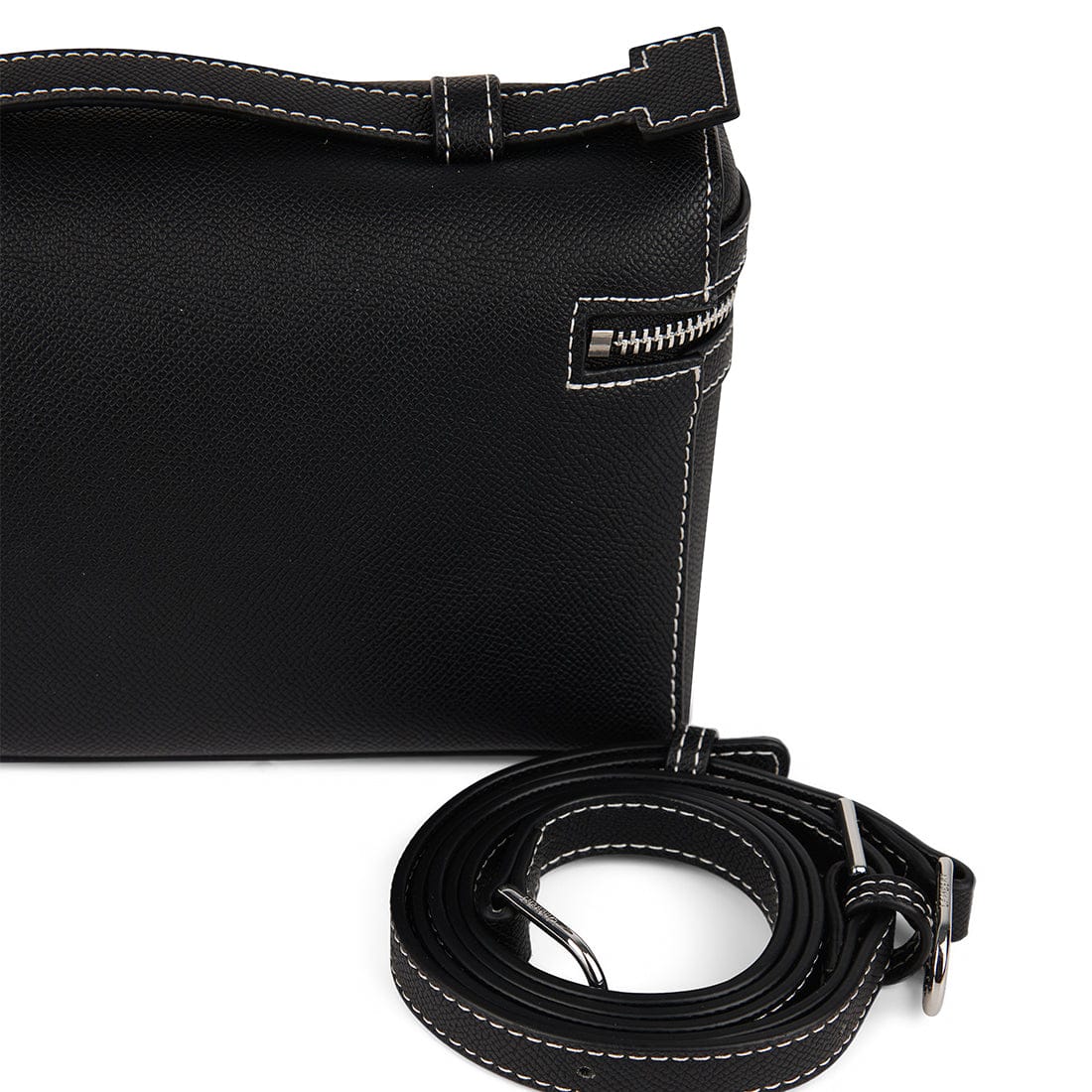 Le Elane - Sac à main 2-en-1 en cuir vegan noir