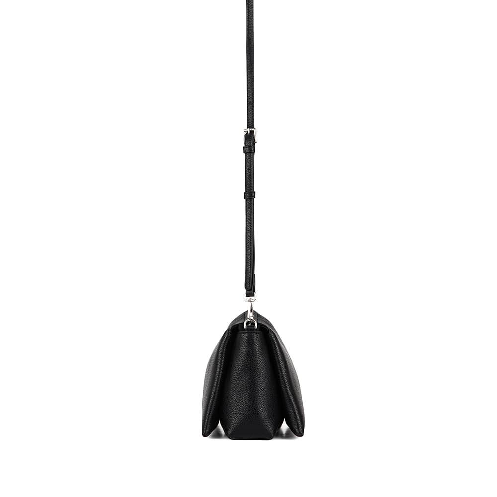 The Eleanor - Black Vegan Leather Crossbody Bag