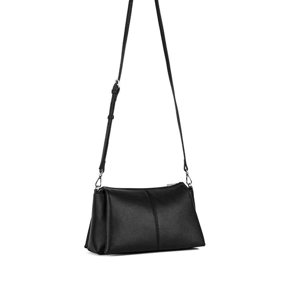 The Eleanor - Black Vegan Leather Crossbody Bag