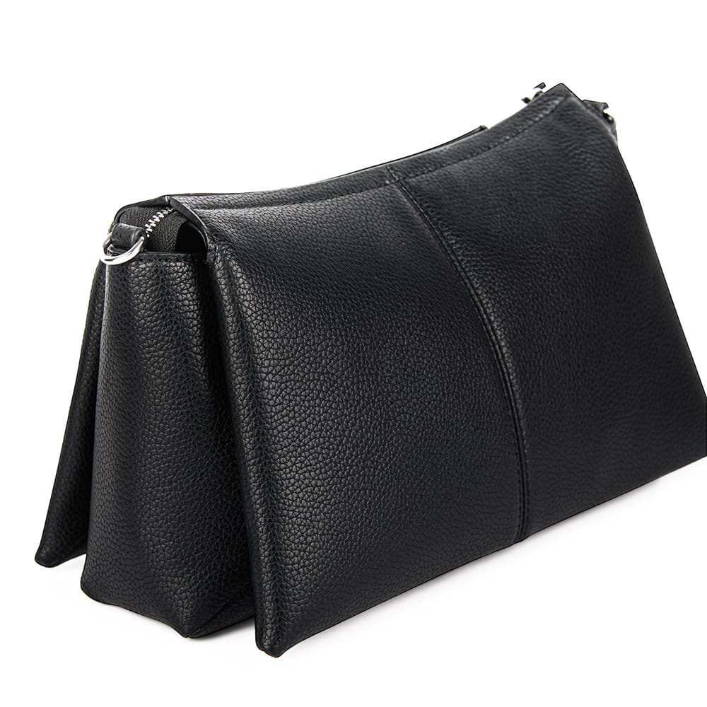 The Eleanor - Black Vegan Leather Crossbody Bag
