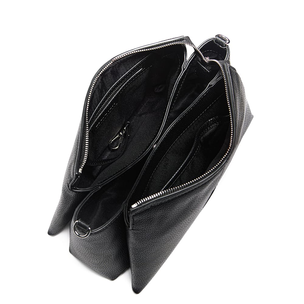 The Eleanor - Black Vegan Leather Crossbody Bag