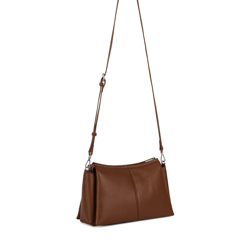 The Eleanor - Hazelnut Vegan Leather Crossbody Bag
