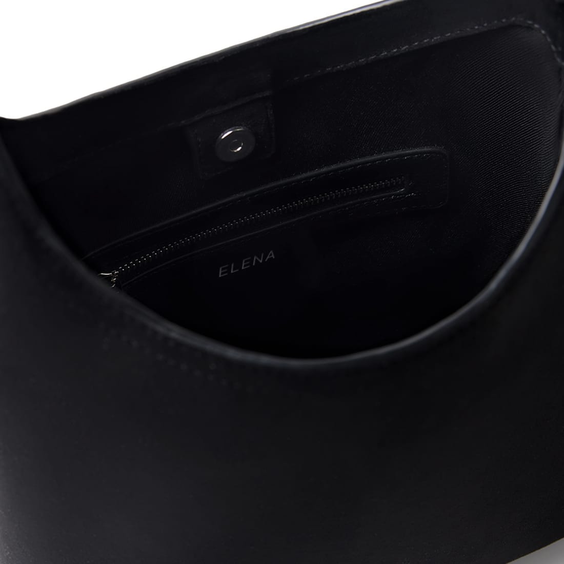 The Elena - Black Vegan Suede Shoulder Bag