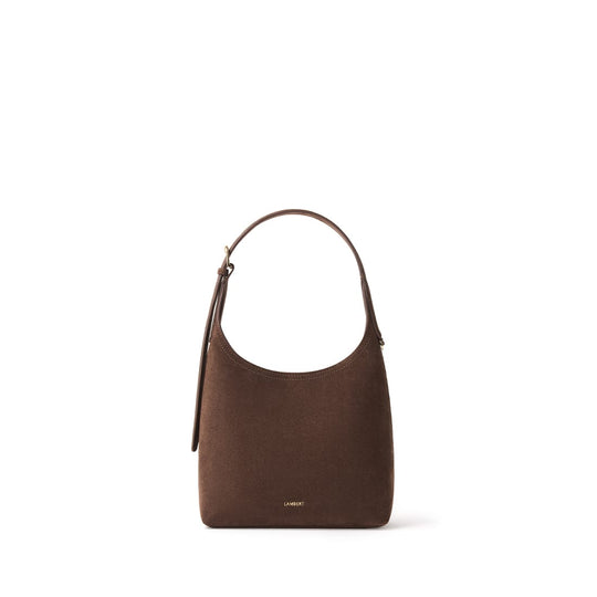 Le Elena – Sac à épaule en suède vegan chocolate