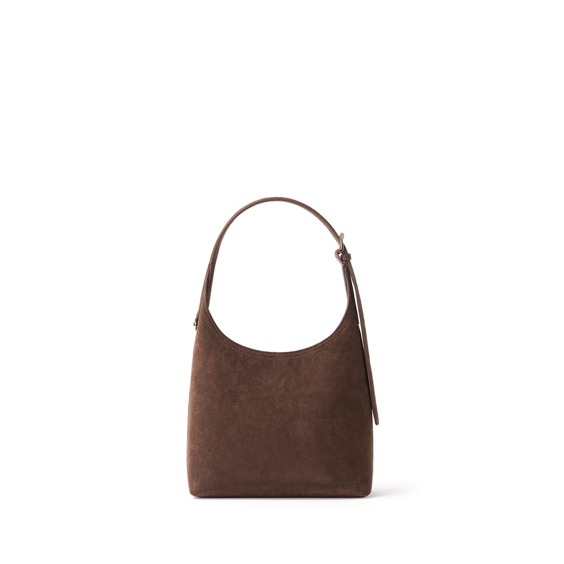The Elena - Chocolate Vegan Suede Shoulder Bag