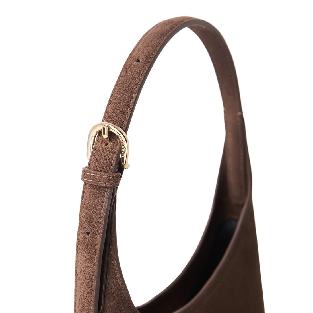 The Elena - Chocolate Vegan Suede Shoulder Bag