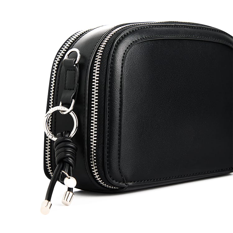 The Emmy - Black Vegan Leather Crossbody Bag