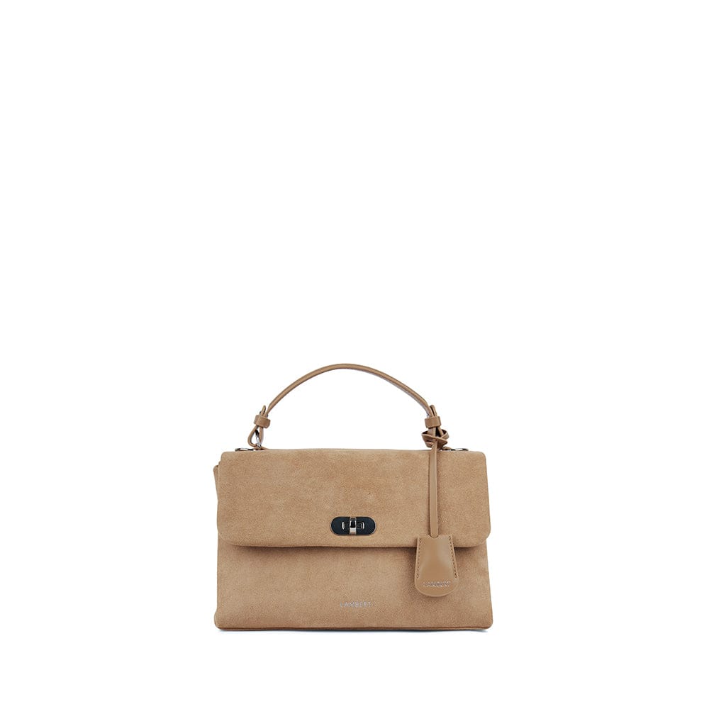 Le Freya- Sac à main 2-en-1 en suede vegan beige