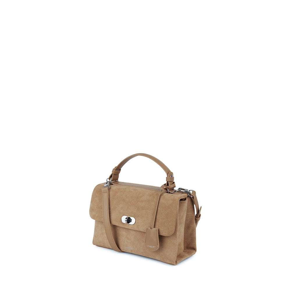 Le Freya- Sac à main 2-en-1 en suede vegan beige