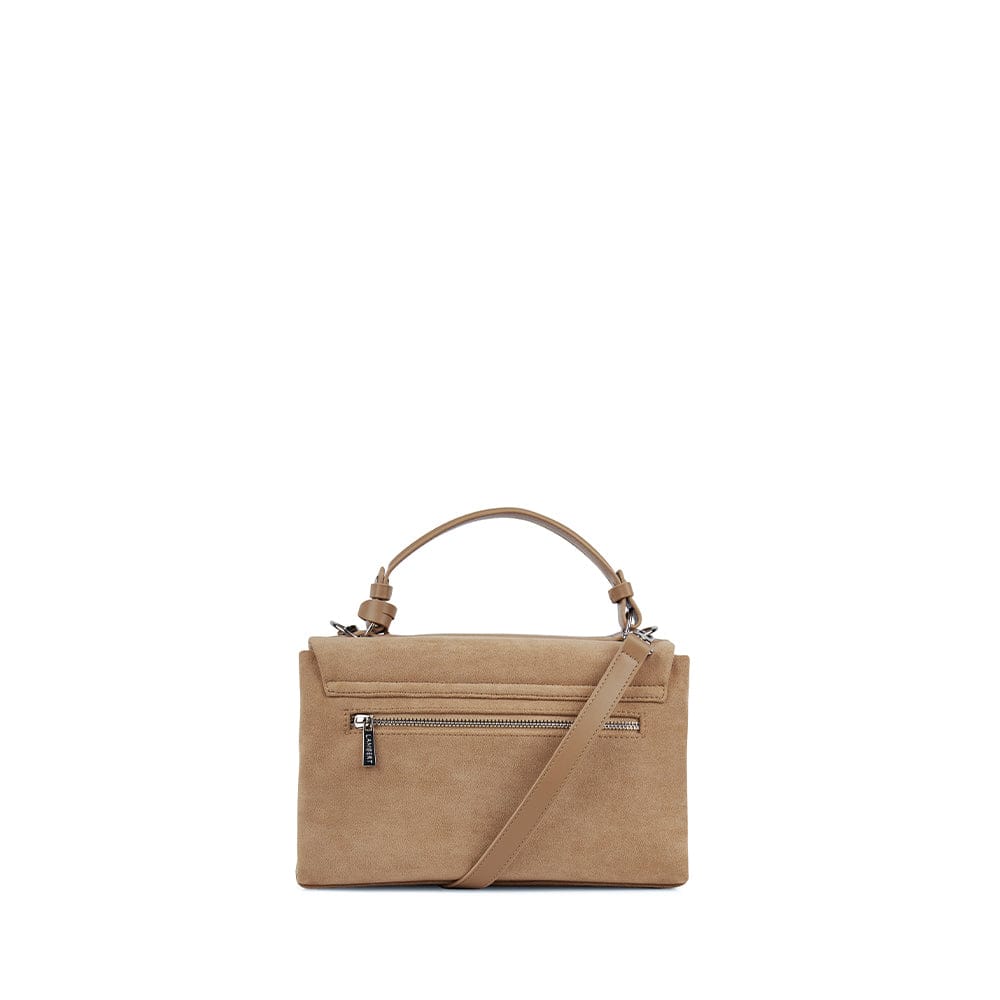 Le Freya- Sac à main 2-en-1 en suede vegan beige