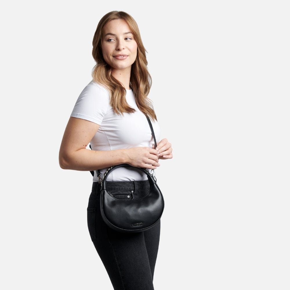 Le Hailey - Sac à main 2-en-1 en cuir vegan noir