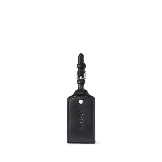 The Capri -Black Vegan Leather Luggage Tag