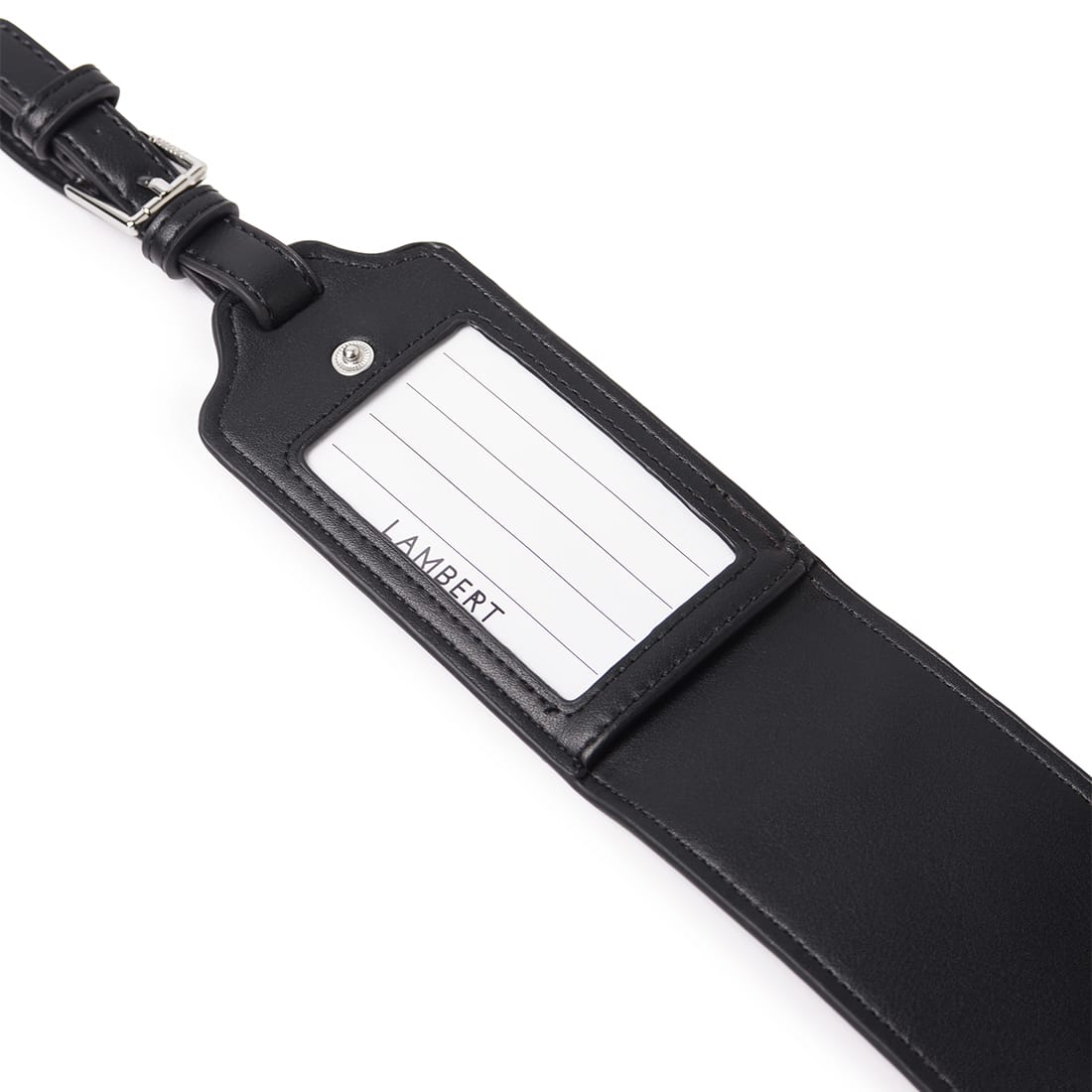 The Capri -Black Vegan Leather Luggage Tag