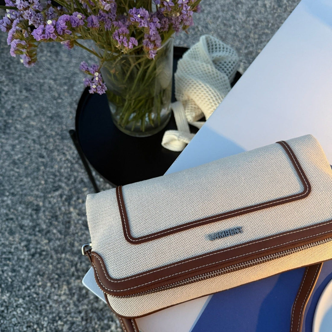 Le Adele – Sac à main 3-en-1 en canevas hazelnut