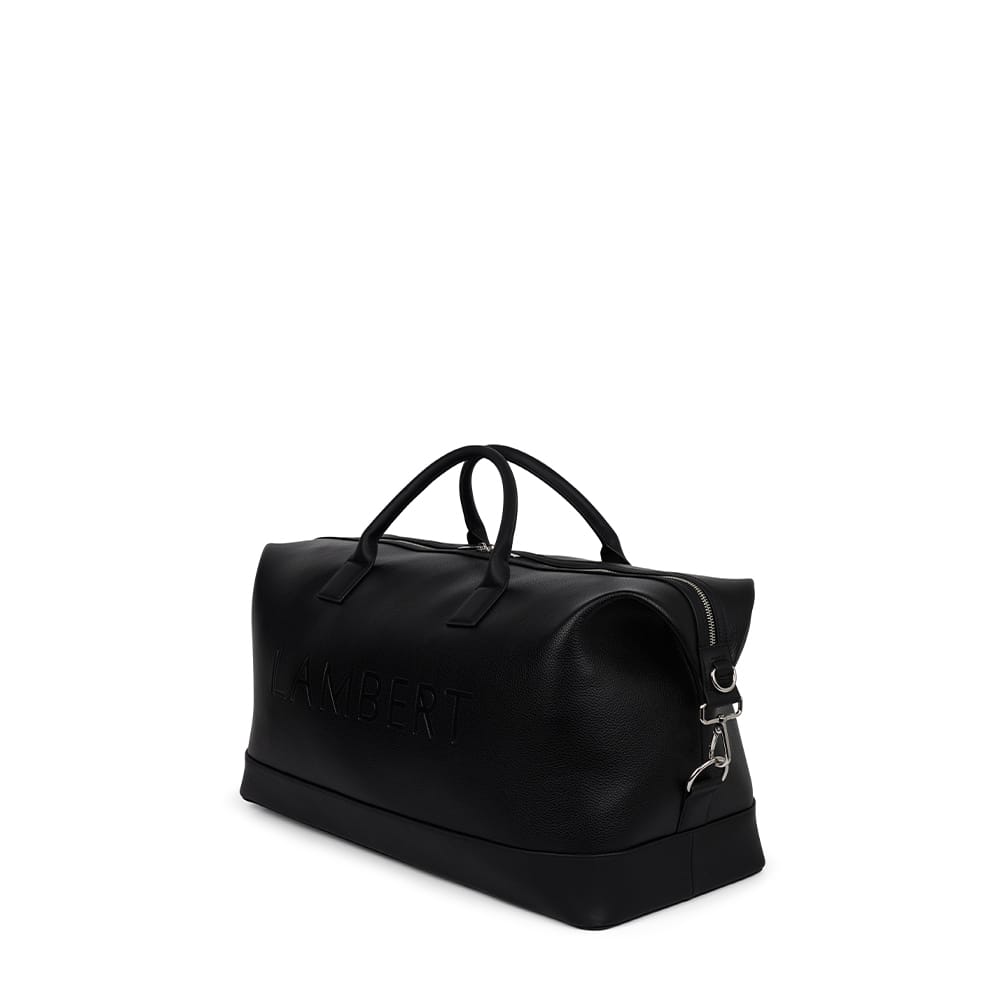 Le June - Sac de voyage fourre-tout en cuir vegan noir recyclé
