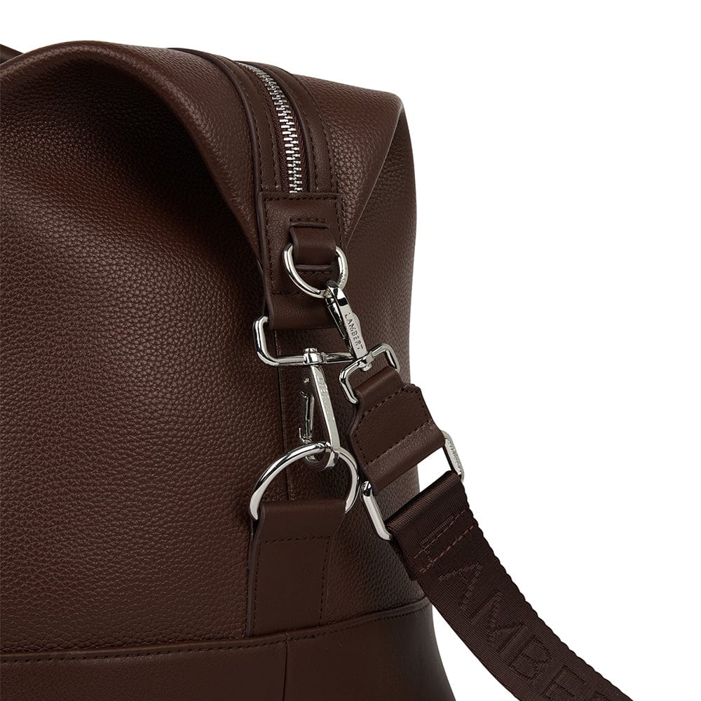 Le June - Sac de voyage fourre-tout en cuir vegan chocolate