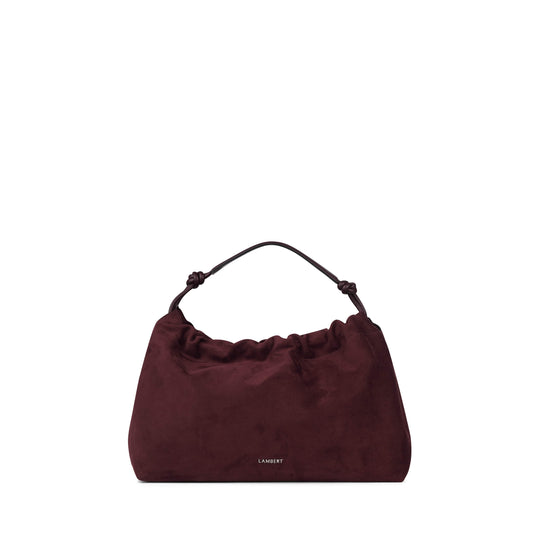 Le Lara - Sac à main suède vegan mahogany