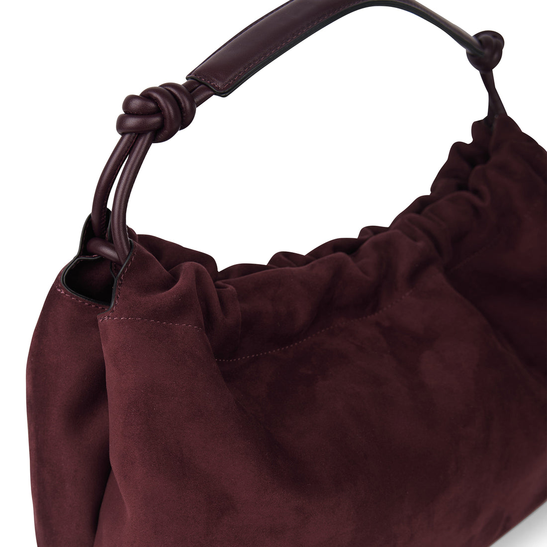 Le Lara - Sac à main suède vegan mahogany