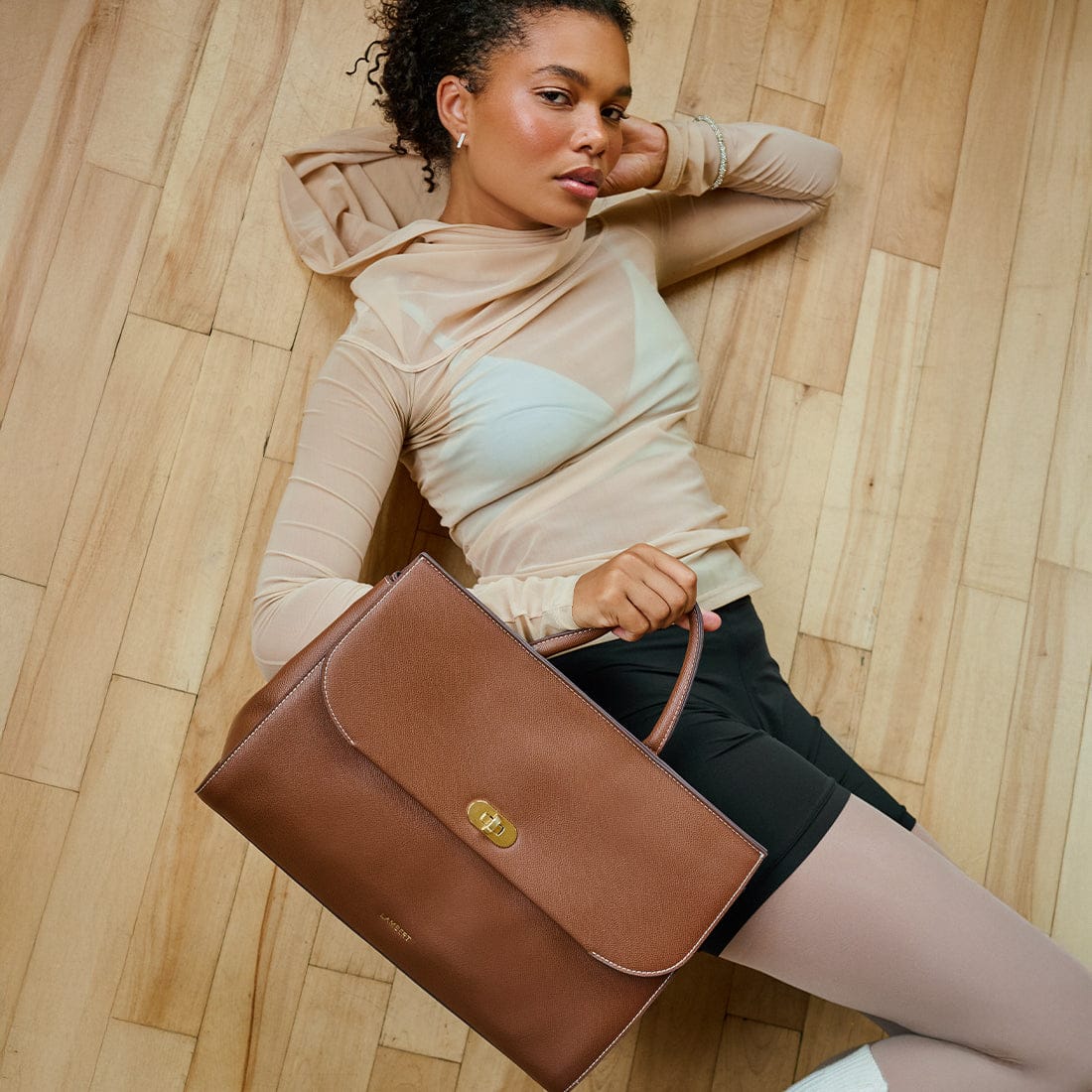 Le Vivienne – Sac à dos 3-en-1 en cuir vegan hazelnut