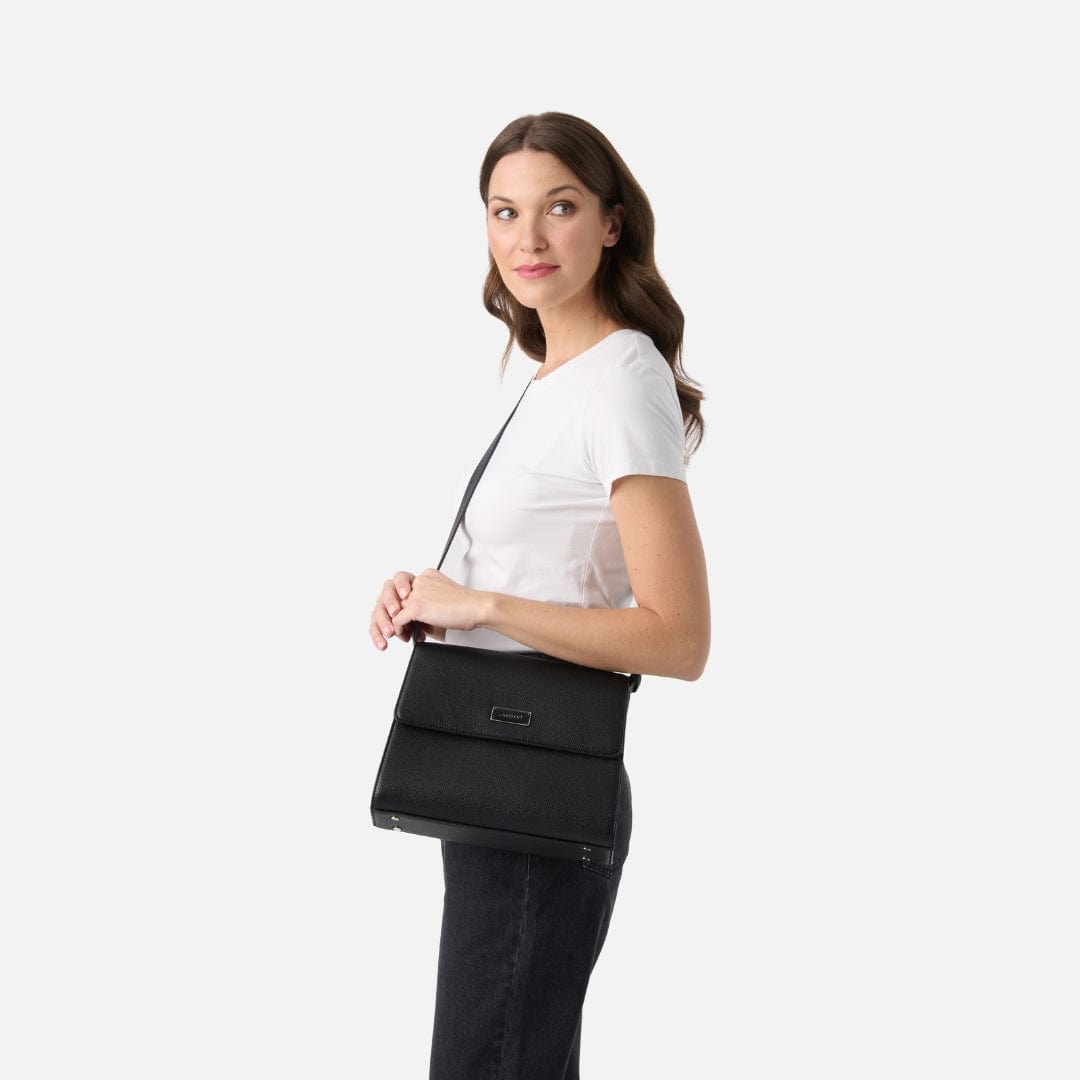 Le Marlene - Sac à main 3-en-1 en cuir vegan noir