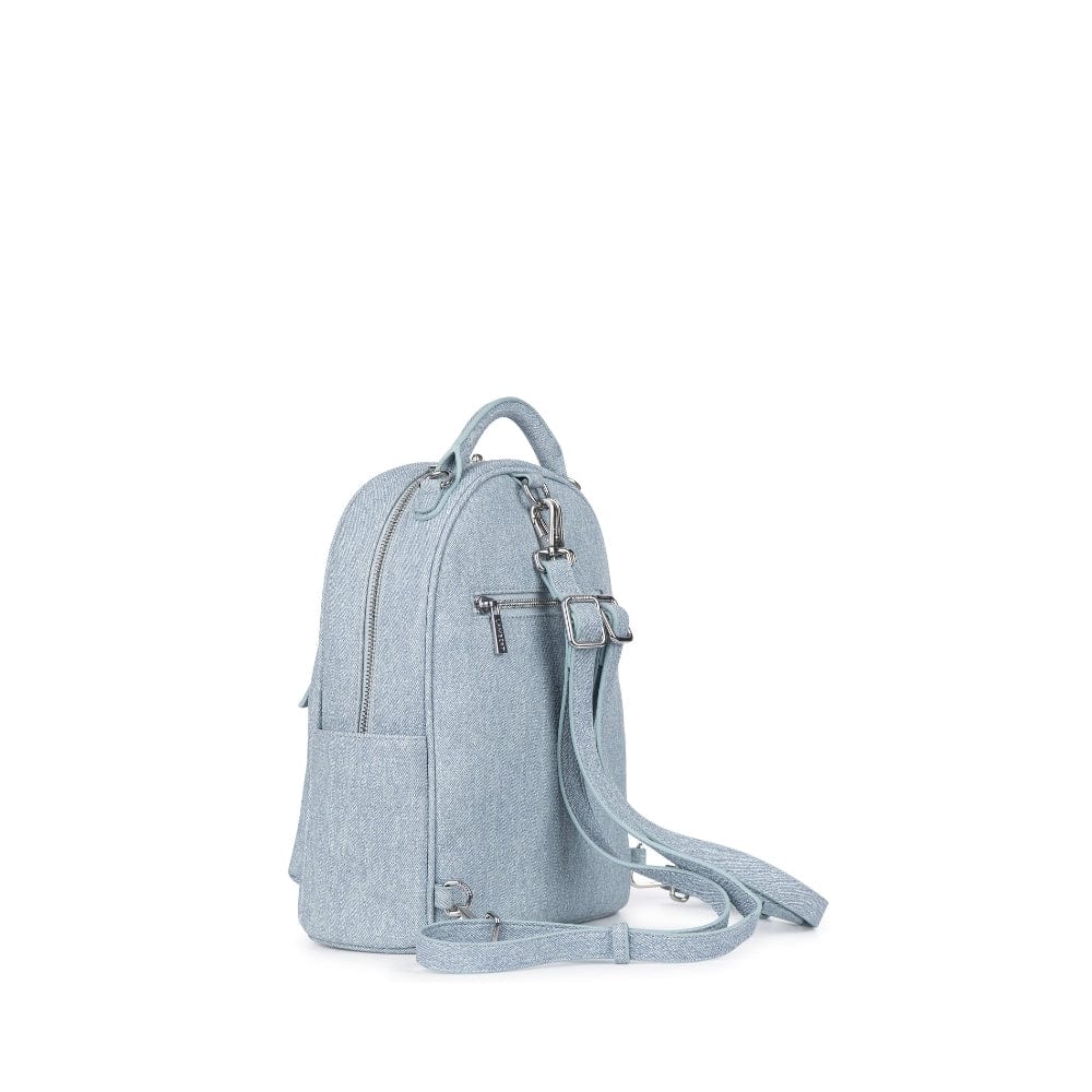 Le Maude - Sac à dos 3-en-1 en cuir vegan light denim