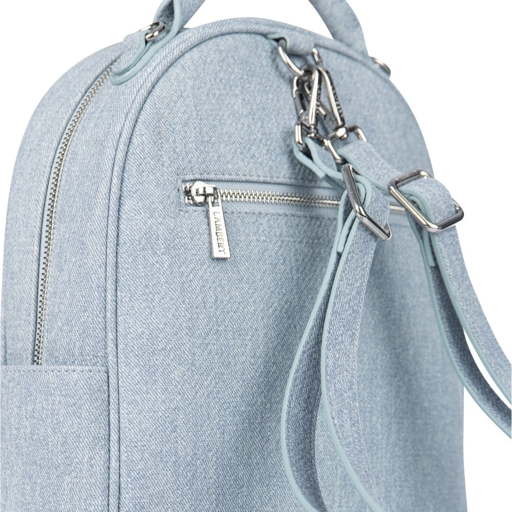 Le Maude - Sac à dos 3-en-1 en cuir vegan light denim