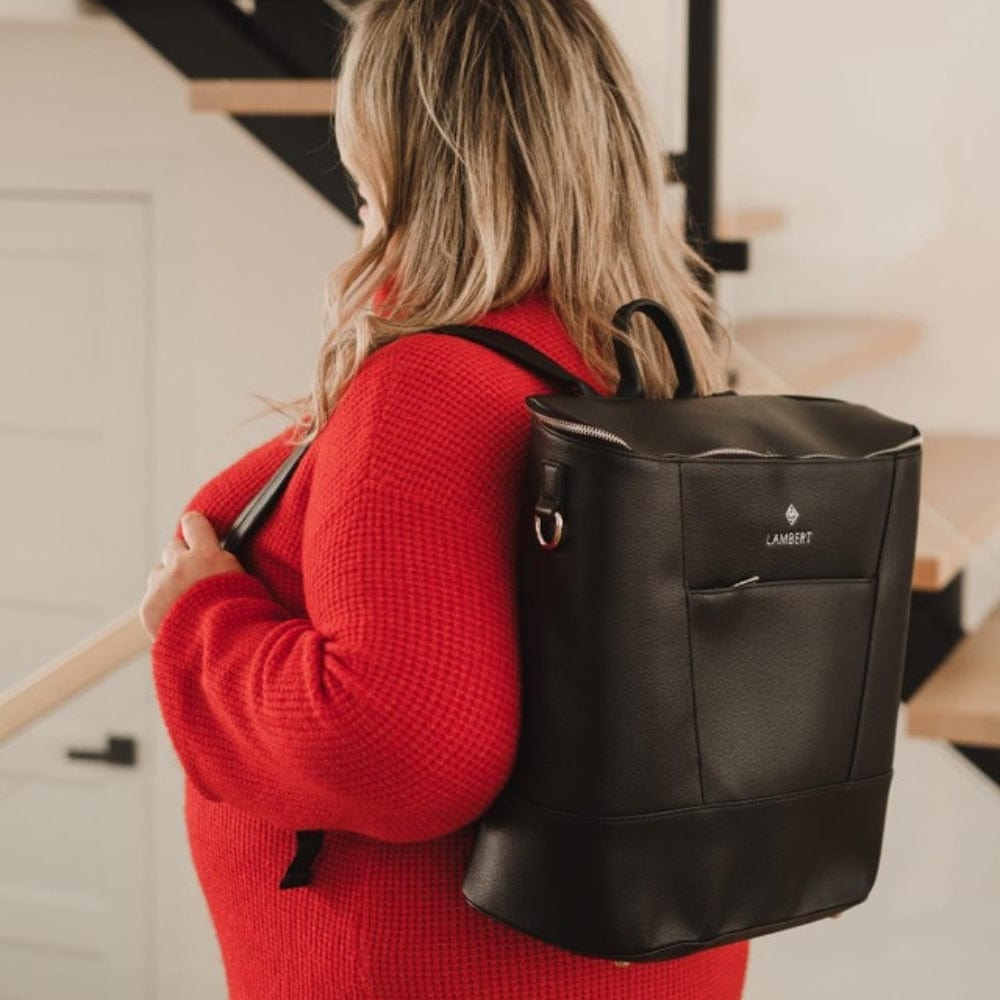 Le Mia - Sac à couches en cuir vegan noir