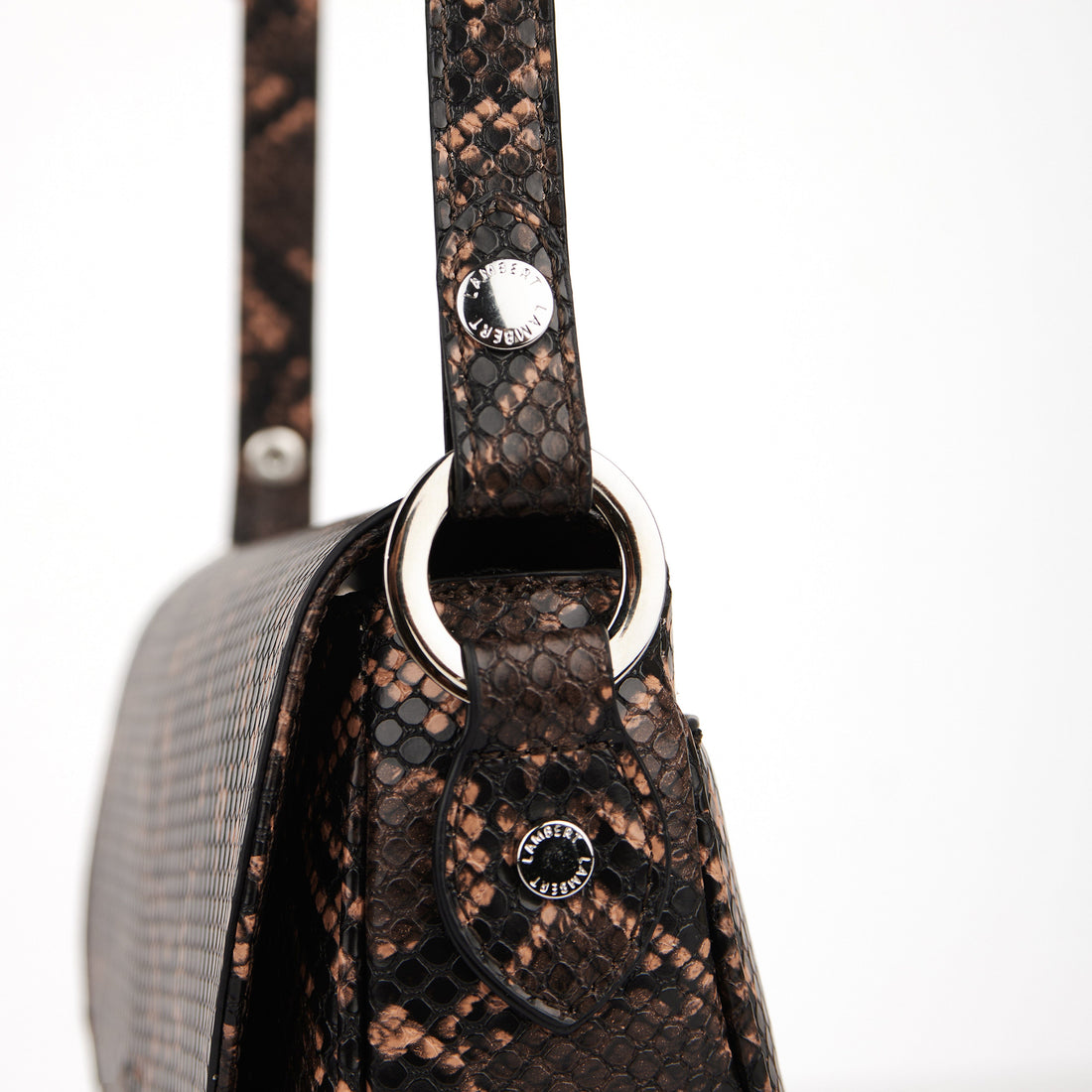 Le Nadia - Sac à main 2-en-1 en cuir vegan sepia