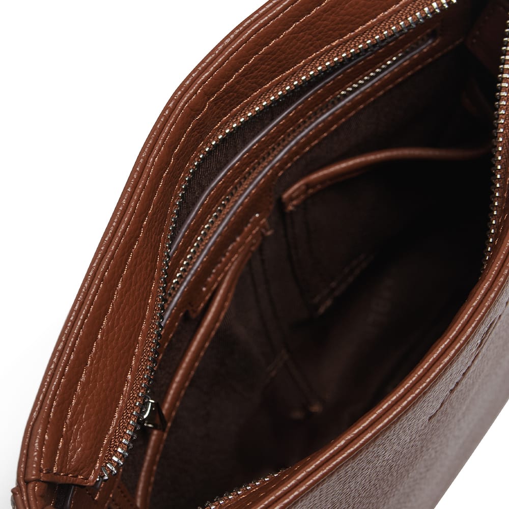 The Natalia - Hazelnut Vegan Leather Crossbody Bag