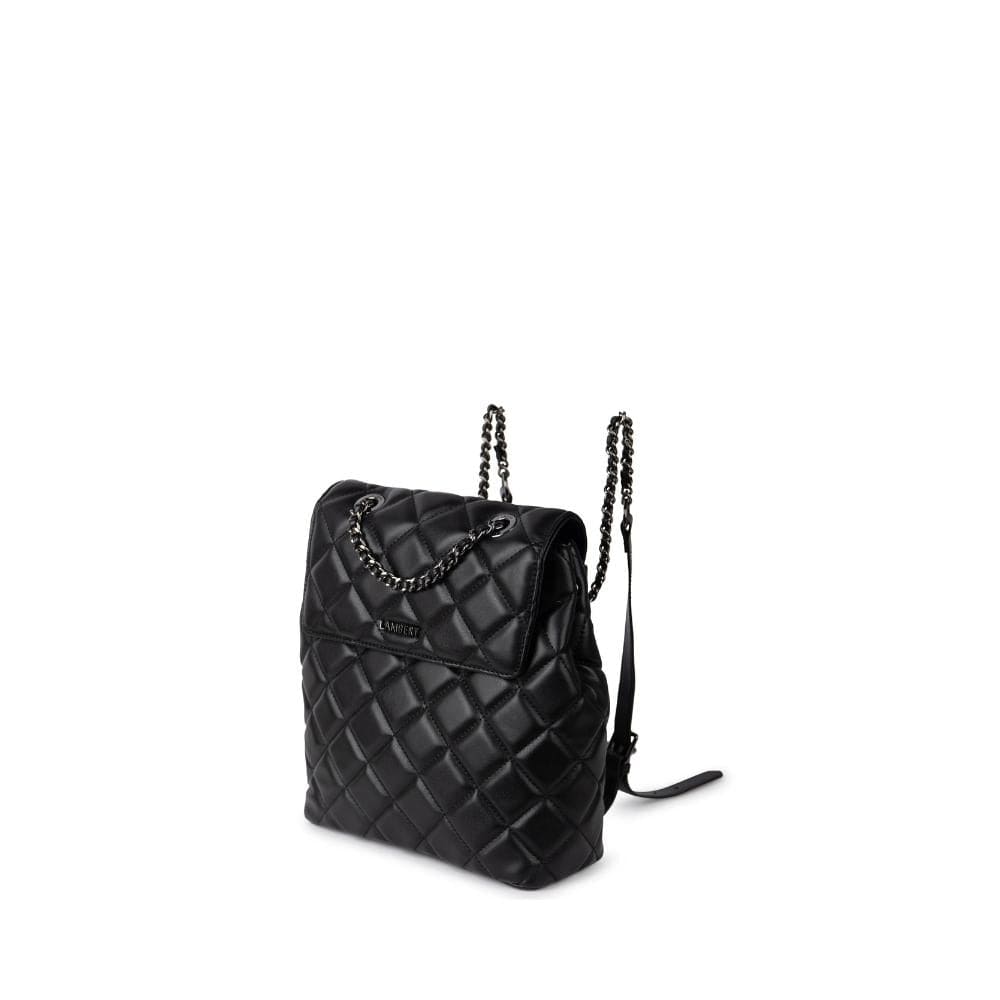 Le Sadie - Sac à dos 2-en-1 matelassé en cuir vegan noir