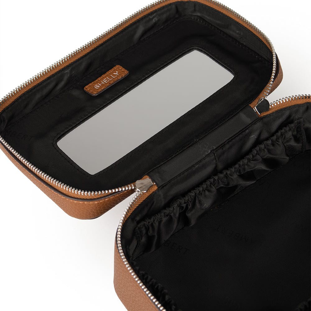 La Shelly - Trousse en cuir vegan affogato