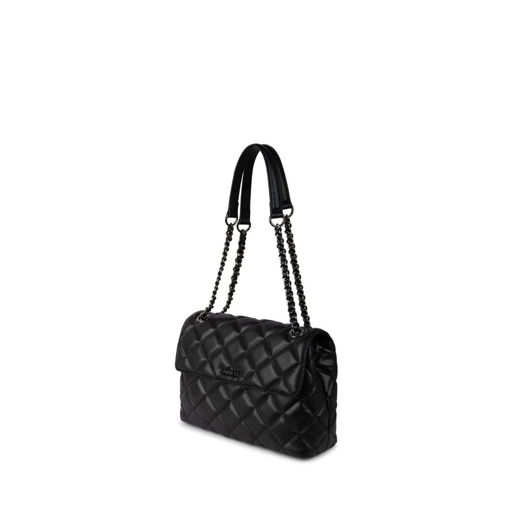 Le Sofia - Sac à main 2-en-1 matelassé en cuir vegan noir