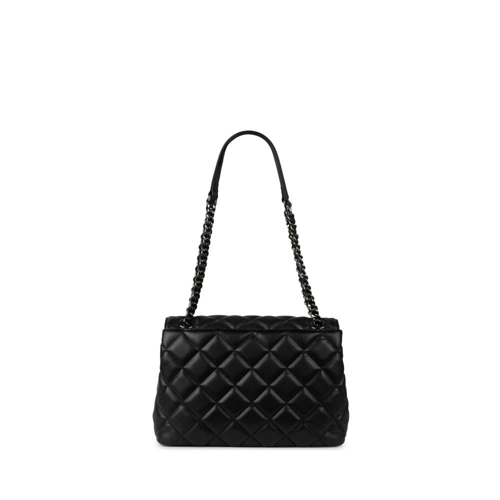 Le Sofia - Sac à main 2-en-1 matelassé en cuir vegan noir