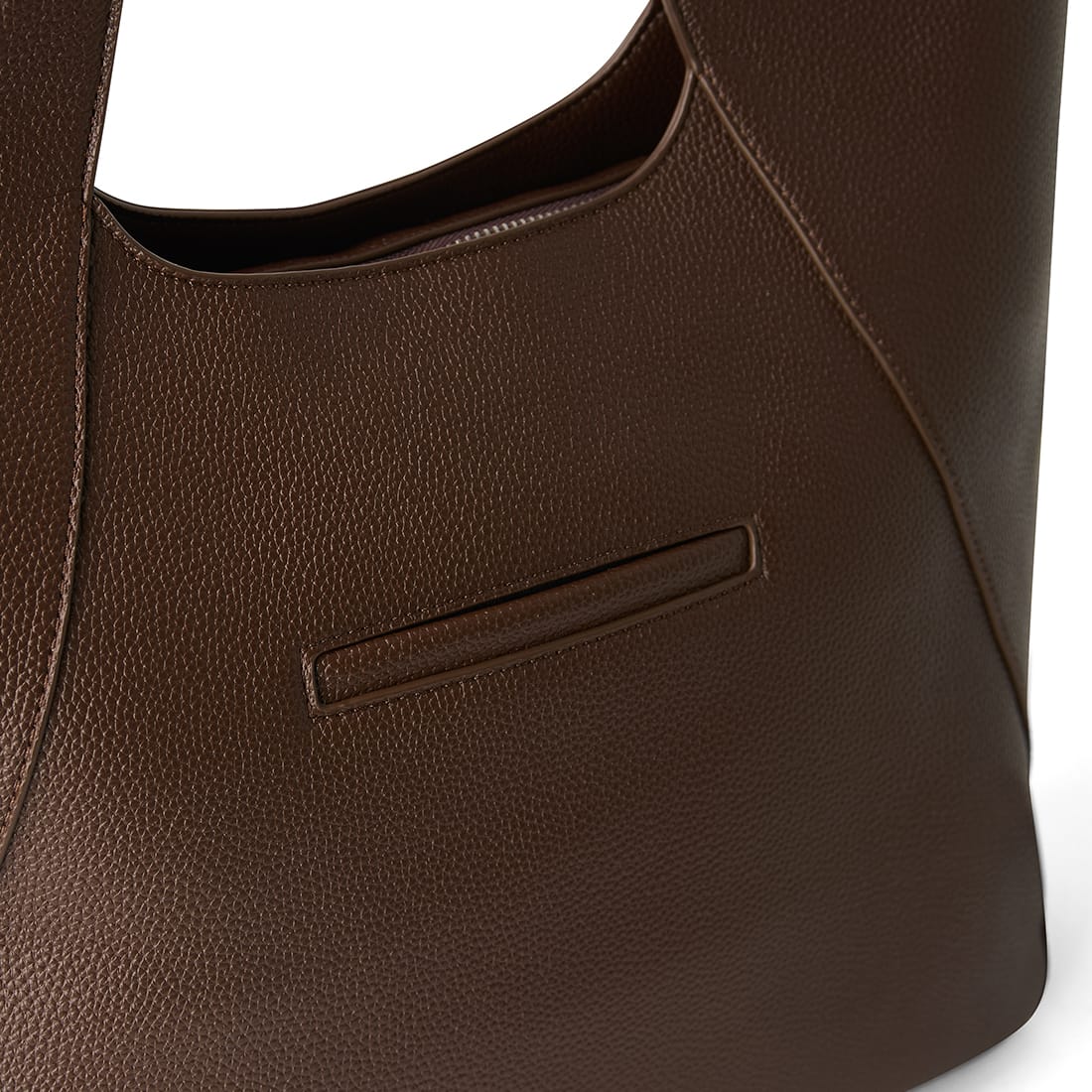 Le Stacey – Sac fourre-tout en cuir vegan chocolat