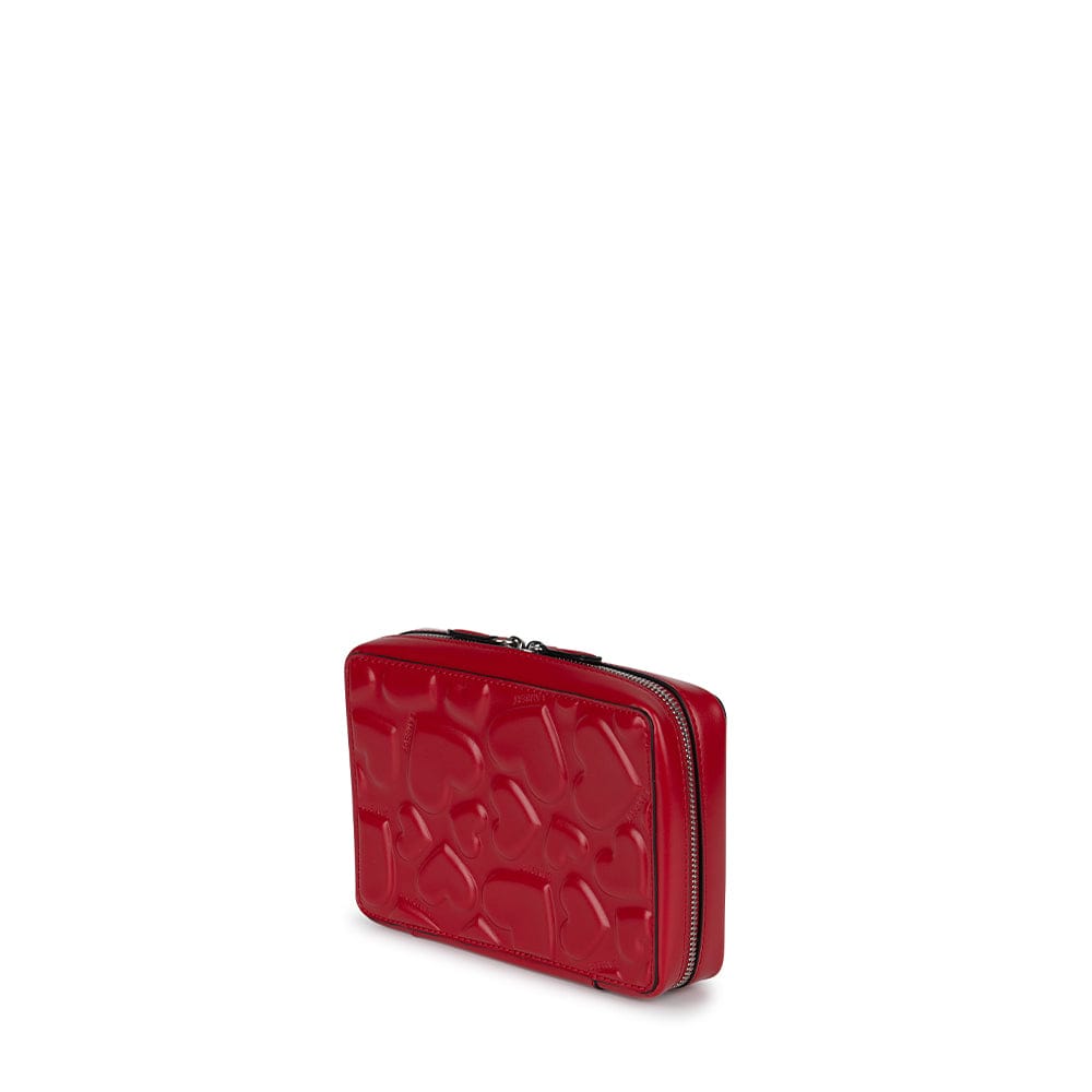 Le Tasha- Trousse à bijoux en cuir vegan ruby