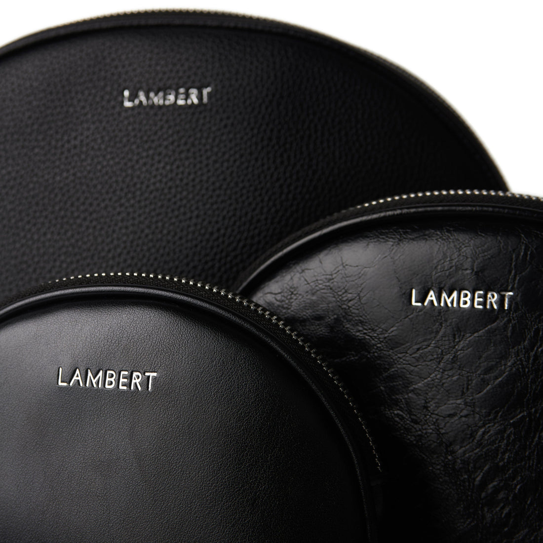 Le Yara - Trio de pochettes en cuir vegan noir