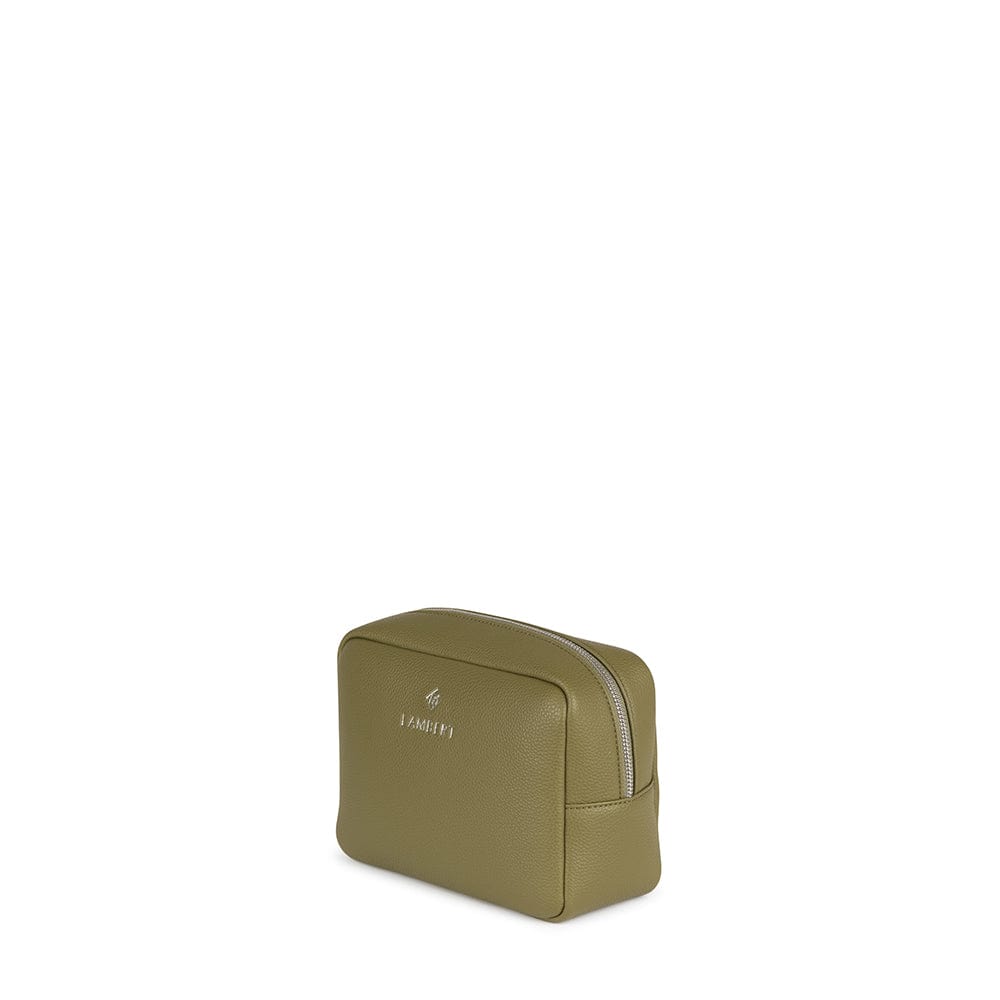 La Zoe - Trousse de toilette en cuir vegan olive