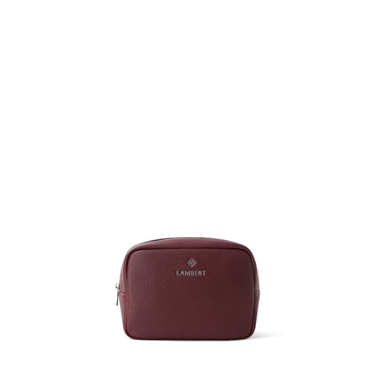 The Zoe - Cassis Vegan Leather Toiletry Bag