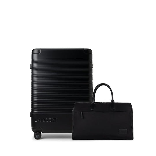 Ensemble voyage - Valise d'enregistrement + Sac de voyage en nylon noir
