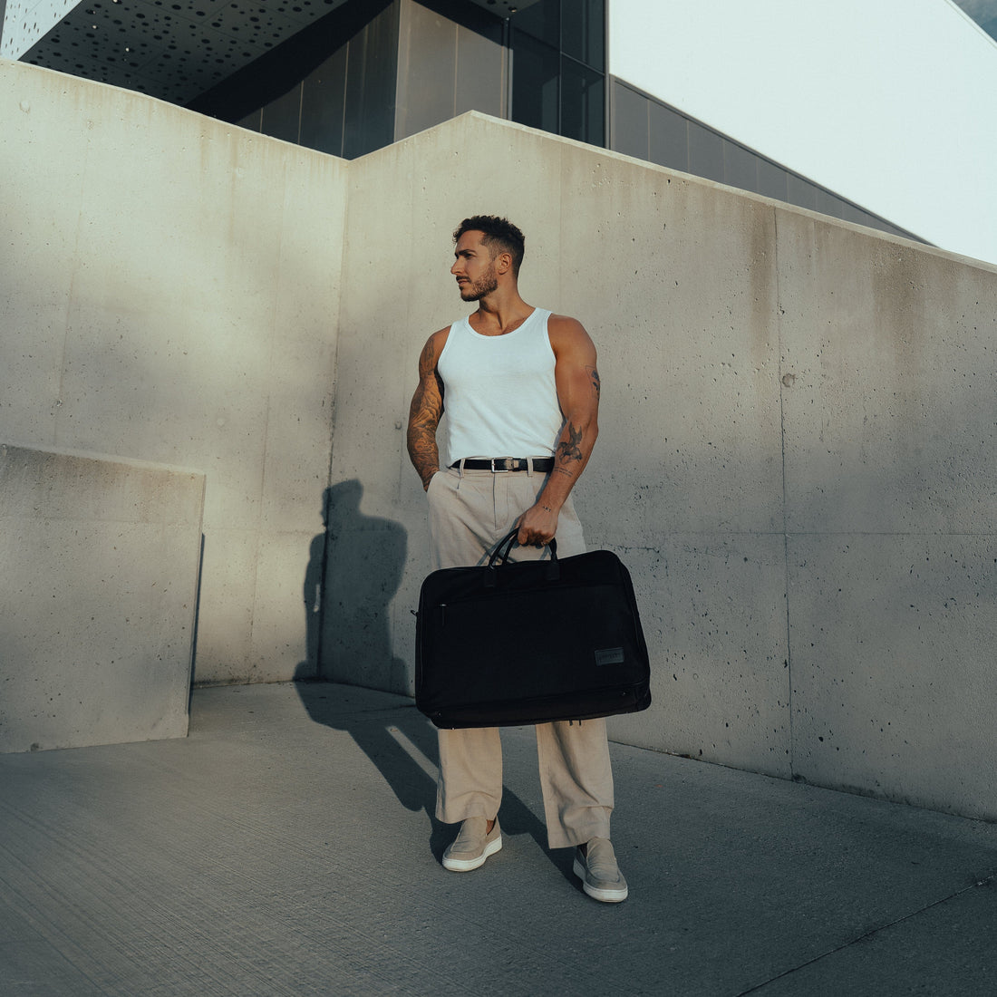 Le Oslo - Sac de voyage fourre-tout en nylon recyclé noir